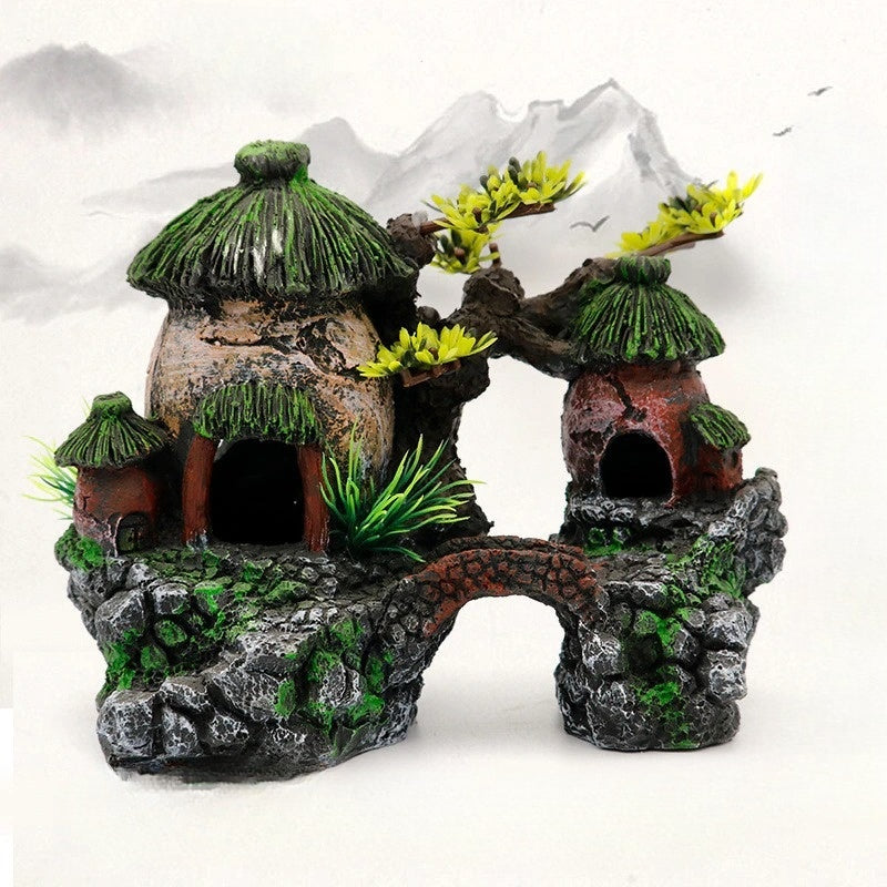 Resin House Betta Cave Ornament For Aquarium