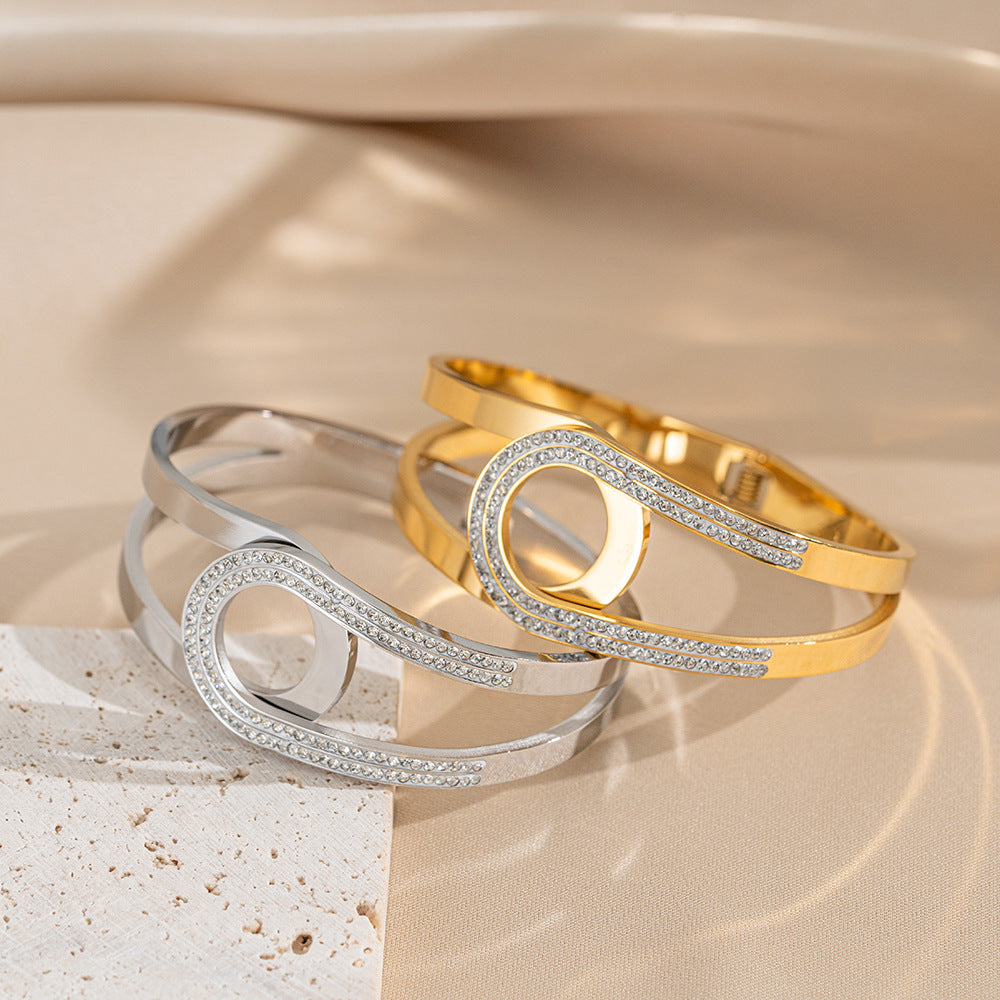 Titanium Steel Bracelet Female Open Gold-Plated Niche Exquisite 2024
