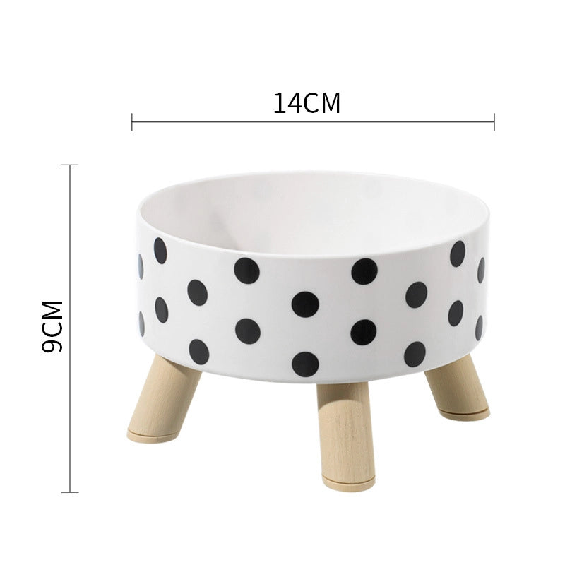 Minimalist Classic Style PP Stainless Steel Polka Dots Checkered Pet Tableware