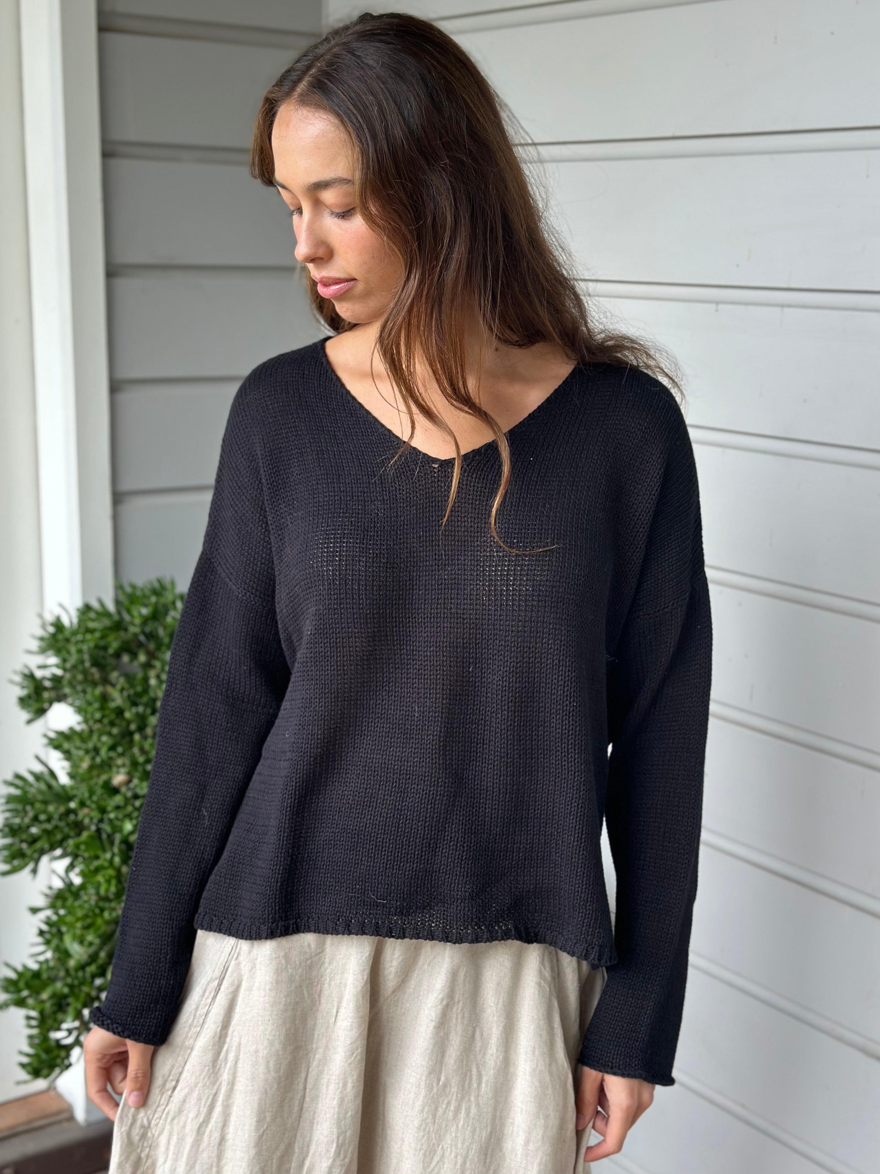 jamie cotton knit - black