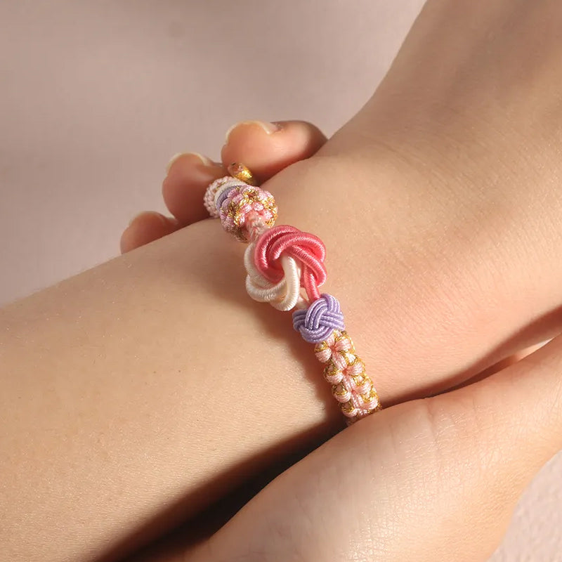 Peach Blossom Knot Braided Bracelet