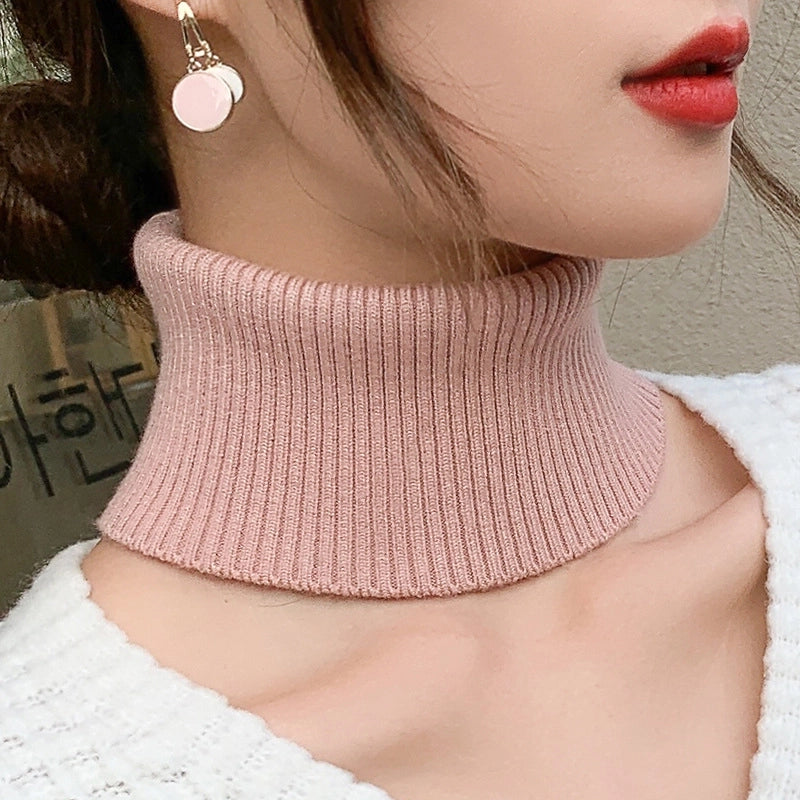 Cashmere Neck Sleeve Women's Knitted Elastic High Neck Cervical Warm Shading Neck High Neck Fake Collar Hair Band Headband Scarf