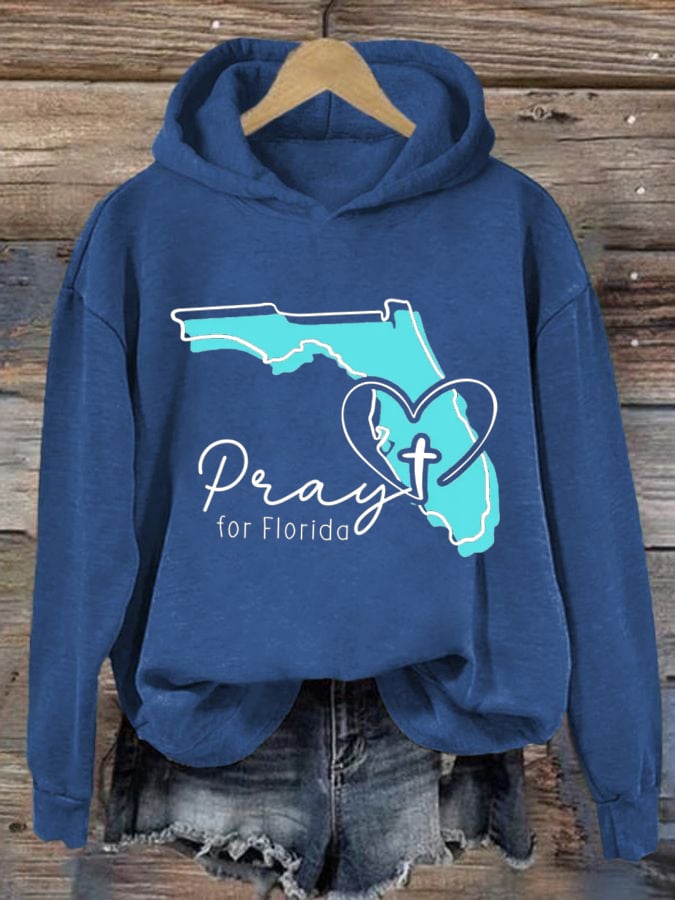 Women's Pray For Florida Print Sweatshirt