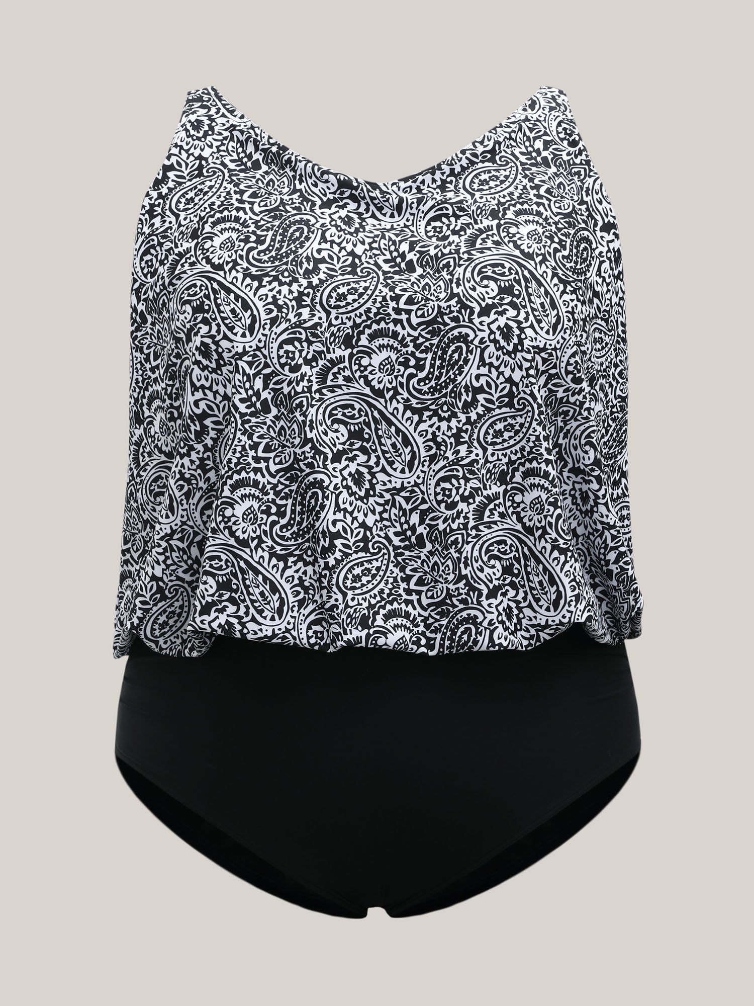 Paisley Print Ruched One-Piece Swimsuit