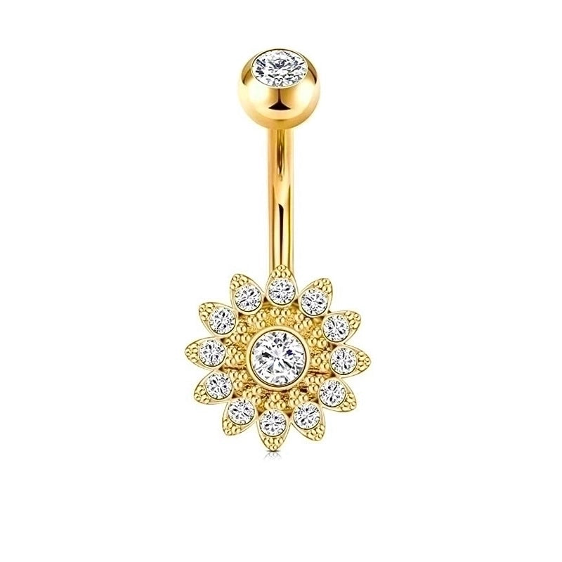 15 Pieces Minimalist Heart Shape Pineapple Butterfly Plating Inlay Stainless Steel Zircon Navel Stud