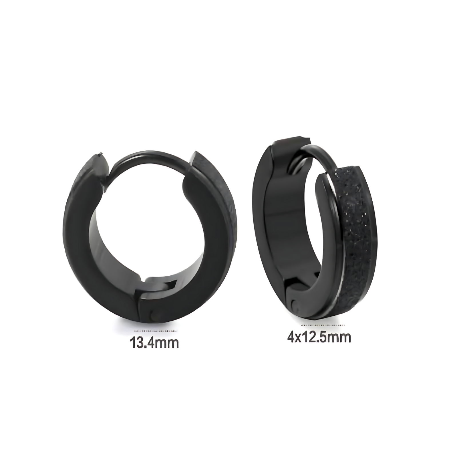 10mm Chunky glitter hoops - Black