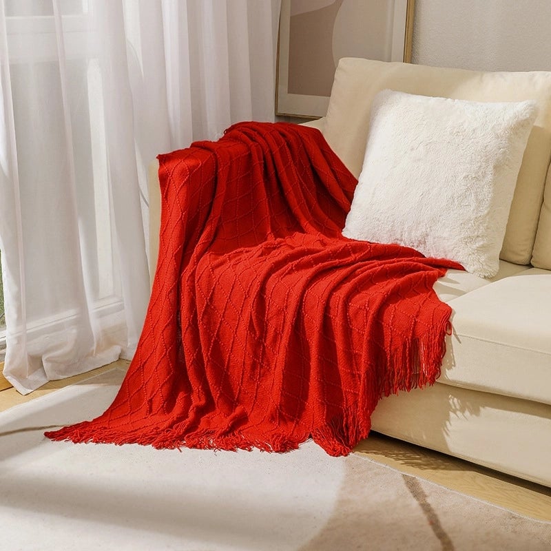 Elegant Solid Color Polyacrylonitrile Fiber (Acrylic) Blanket