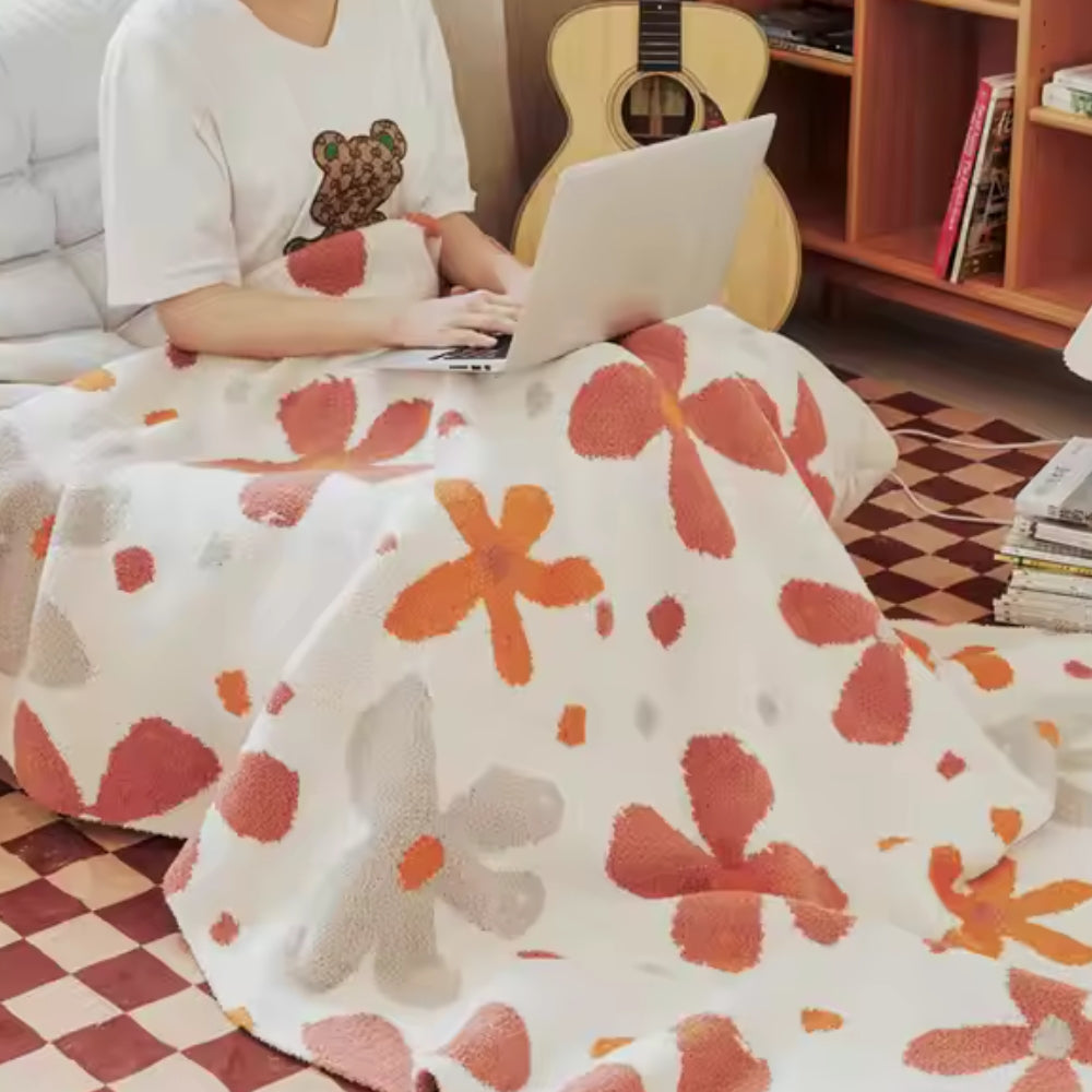 Floral Soft Knit Throw Blanket