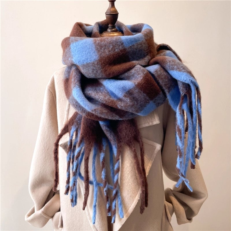 Women's Minimalist Color Block Imitation Cashmere Scarf