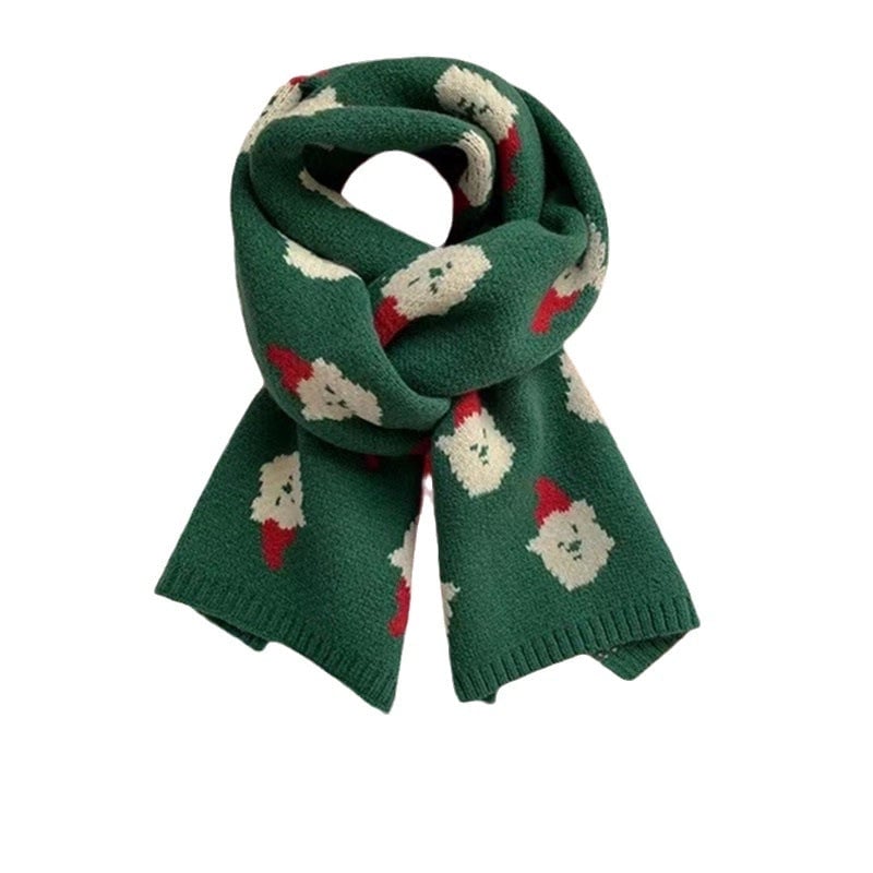 Women's Casual Cute Christmas Tree Santa Claus Snowman Imitation Cashmere Scarf