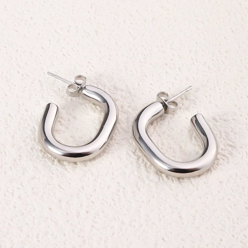 12 Pieces Minimalist Commute Geometric Heart Shape Plating Titanium Steel Drop Earrings Earrings Ear Studs