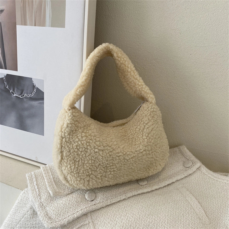 Women's Small Plush Leopard Vintage Style Classic Style Dumpling Shape Zipper Handbag