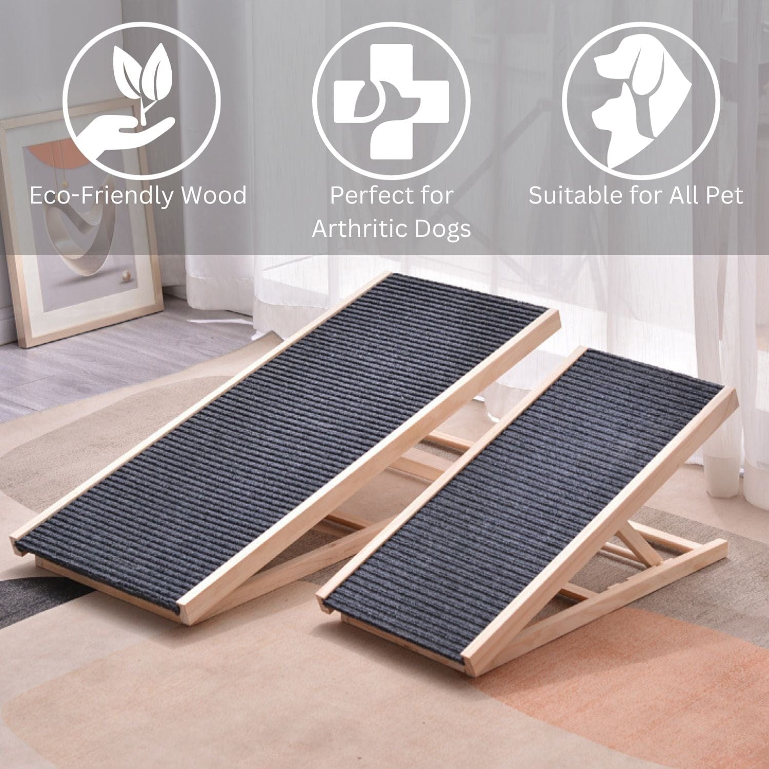 Wooden Adjustable Pet Ramp (100x45x9.5cm)