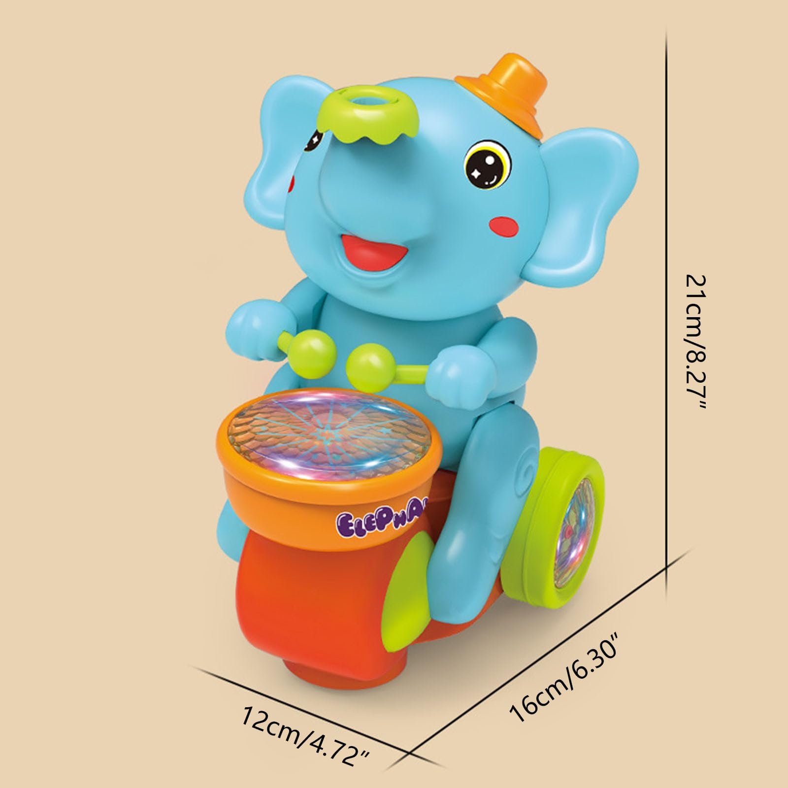 Musical Walking Elephant Drummer Toy