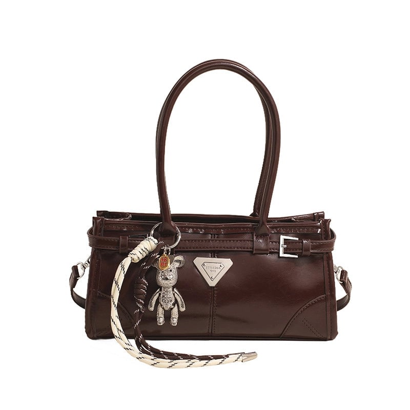 Women's Medium Pu Leather Solid Color Streetwear Sewing Thread Square Zipper Underarm Bag