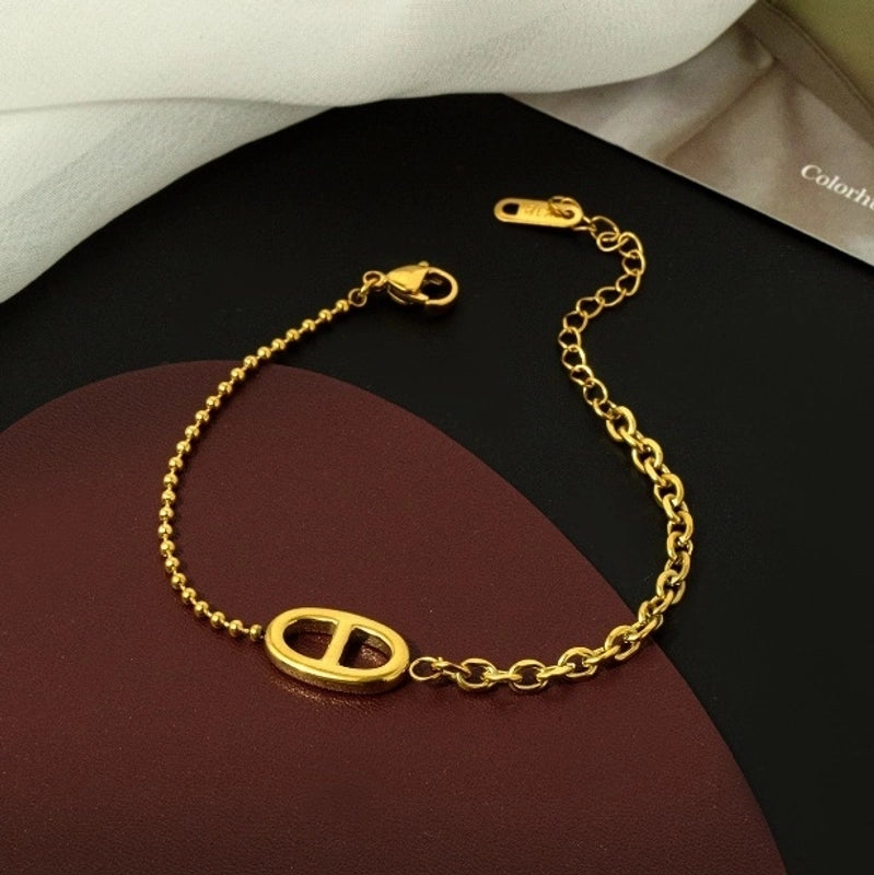 Elegant Basic Streetwear Heart Shape Butterfly Titanium Steel Zircon Bracelets In Bulk