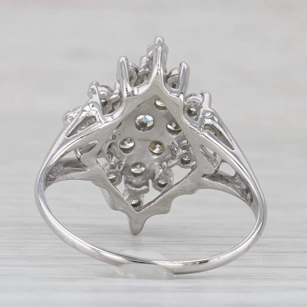 0.80ctw Diamond Cluster Ring 10k White Gold Size 8