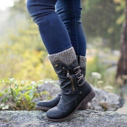 Vintage Premium Waterproof Knitted Zip Boots