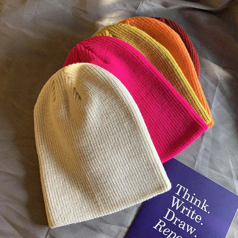 Unisex Basic Solid Color Eaveless Wool Cap
