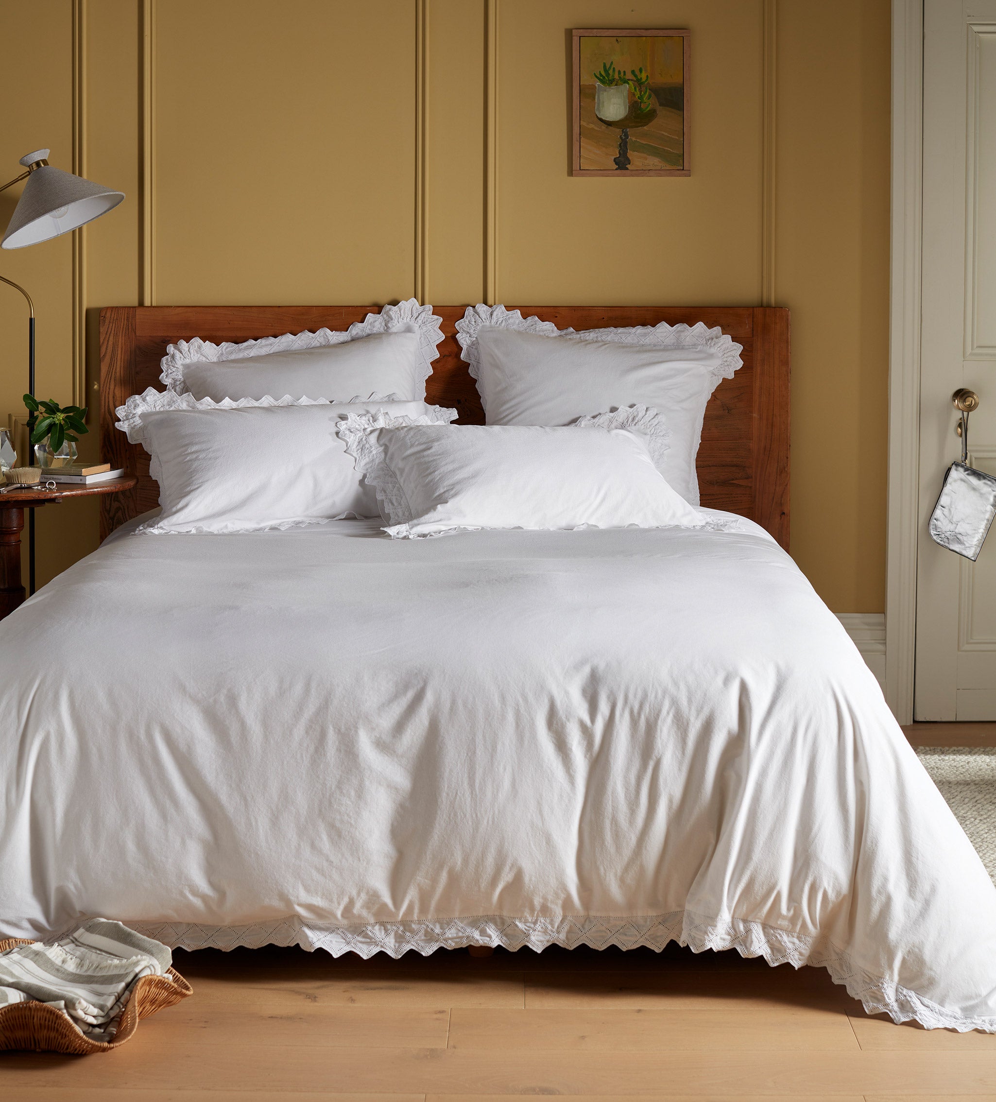 White Valerie 100% Cotton Duvet Cover