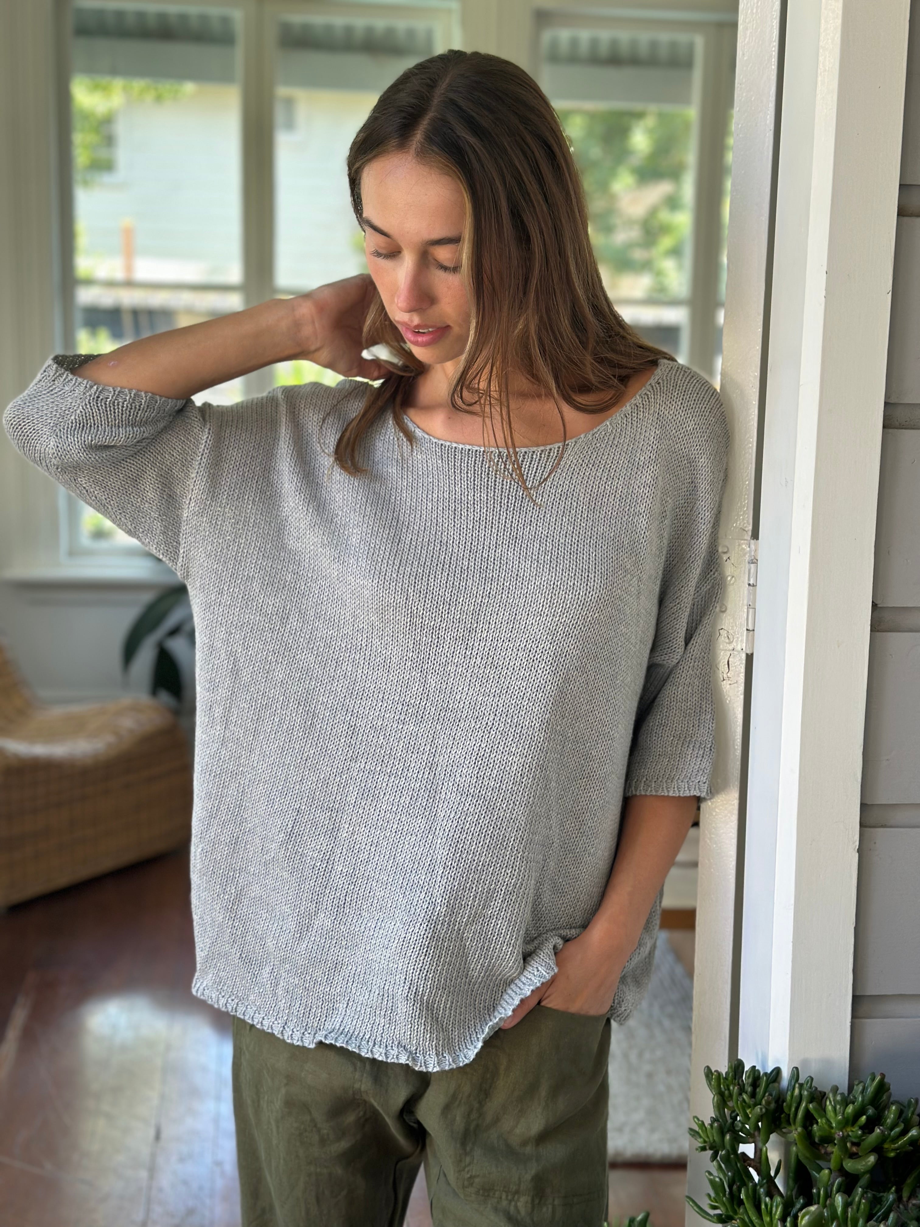 top - pebble cotton knit