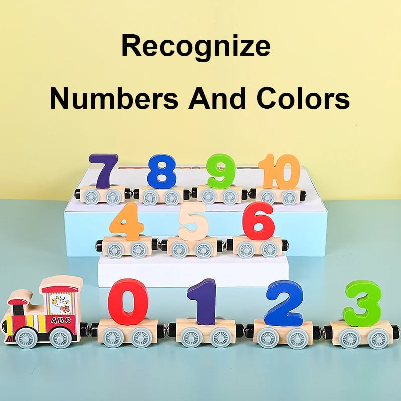 🔥 Numbers And Letters Magnetic Train Puzzle Wooden Toy Car