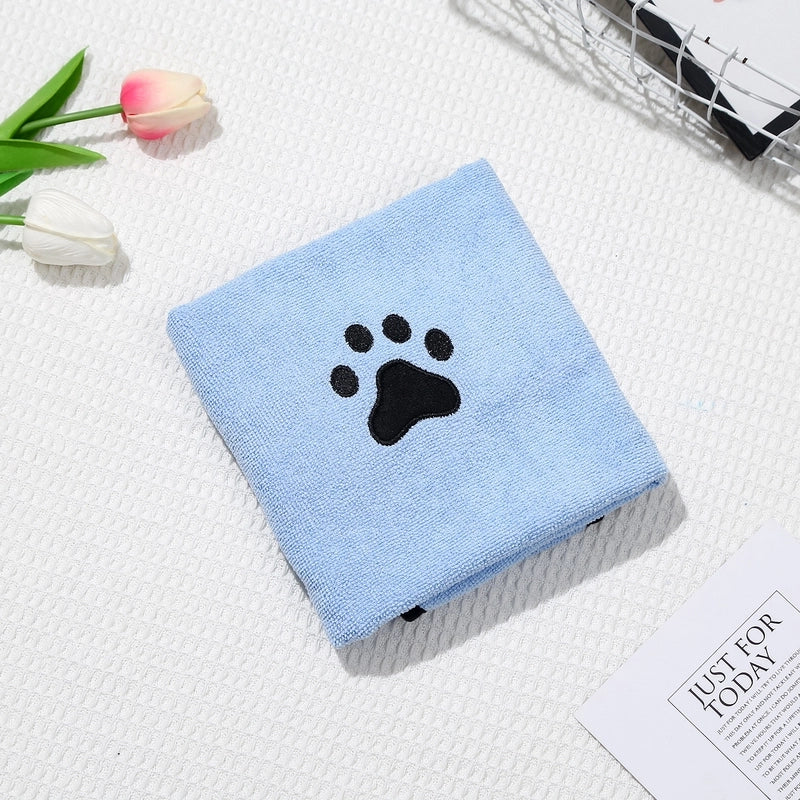 Fashion Artificial Fiber Paw Print Pet Bath Towel