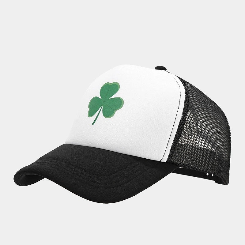 Popular Clover Pattern Spring And Summer Breathable Quick-drying Cap Outdoor Sunshade Sunscreen Mesh Baseball Cap