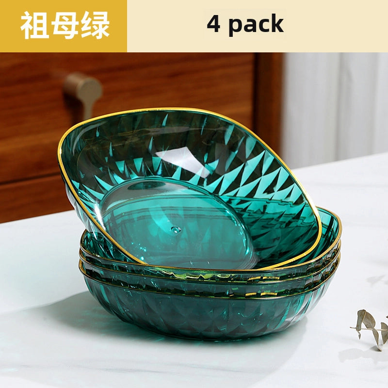 Light Luxury Transparent High-grade Bone Spitting Dish Household Dining Table Bone Dish Food Grade Snack Dish Fruit Dish Candy Nut Dish