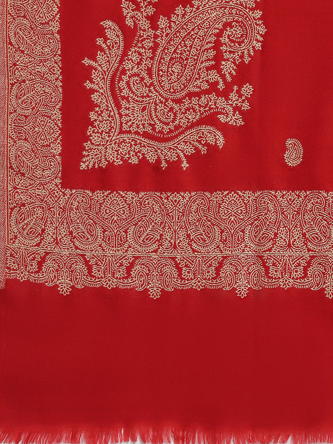 Women Red Self Design Shawl