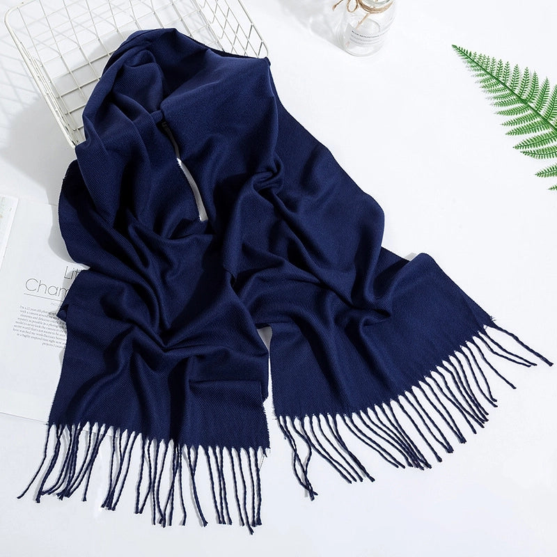 Adult Scarves Autumn And Winter New Tide Fashion Fashion Pure Color Scarf Men's Warm Cashmere Scarf