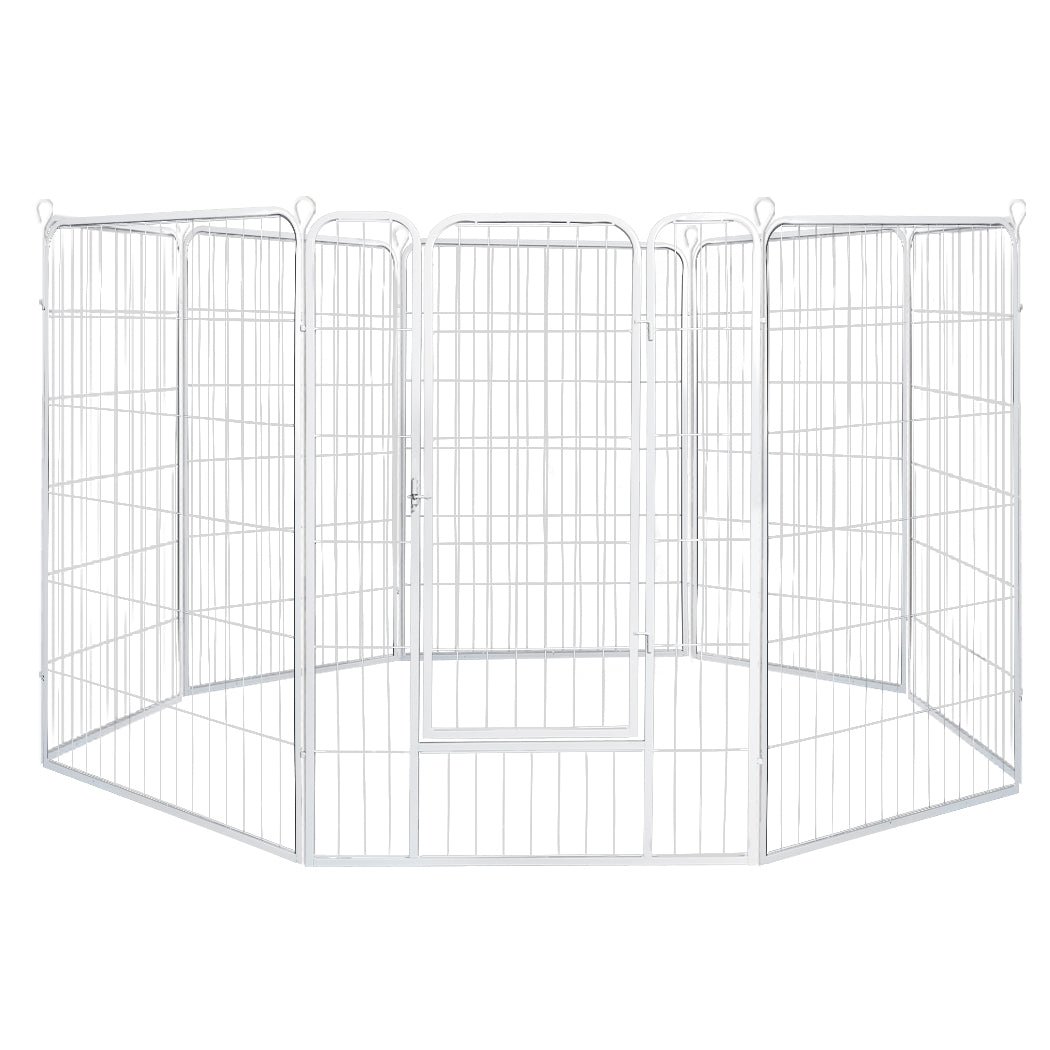 8 Panel 32'' Puppy Exercise Playpen Enclosure - White