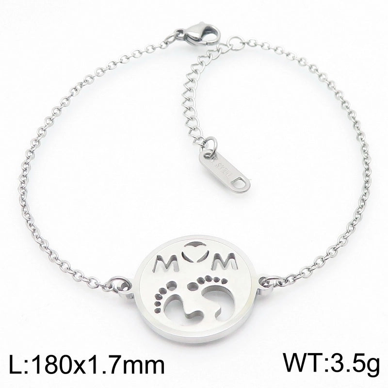 Minimalist Letter Titanium Steel 18K Gold Plated Plating Necklace