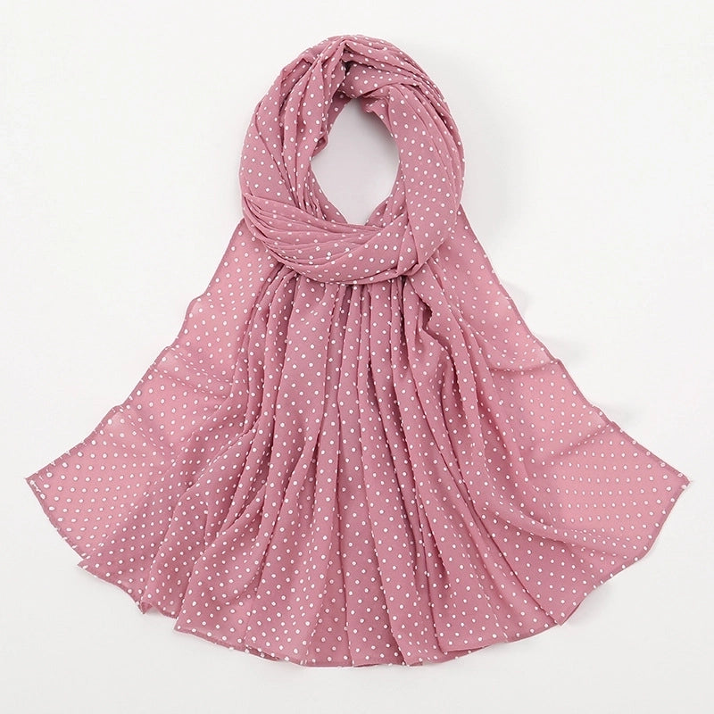 2 Pieces Women's Sweet Solid Color Chiffon Printing Shawl