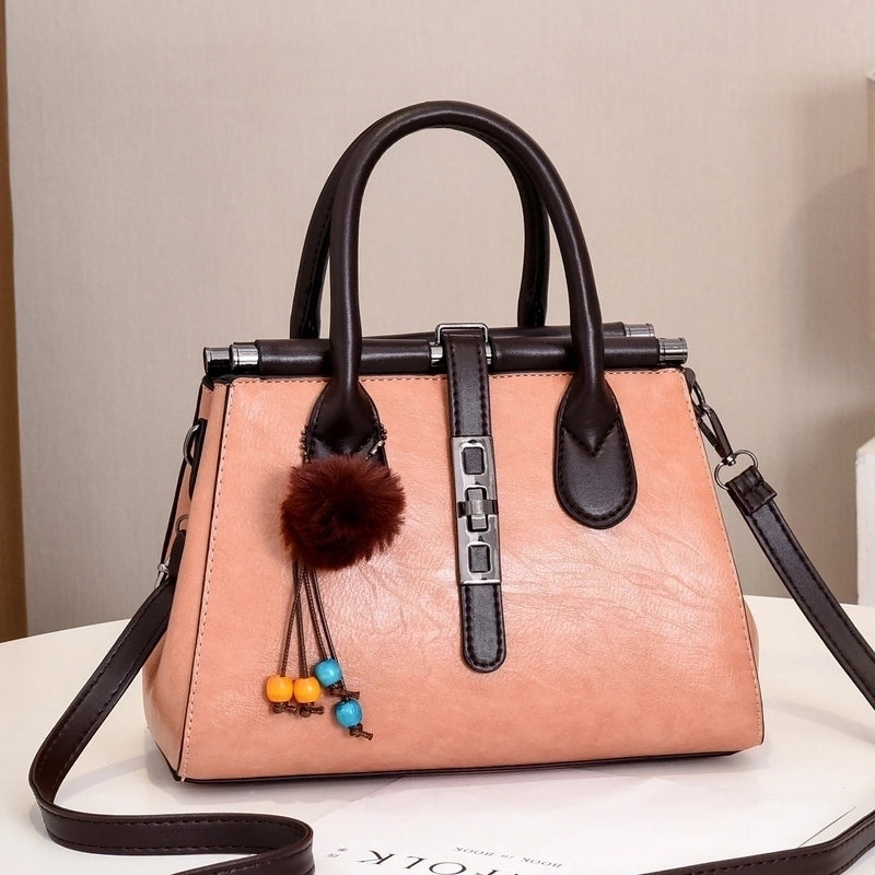 Women's Large All Seasons Pu Leather Classic Style Handbag