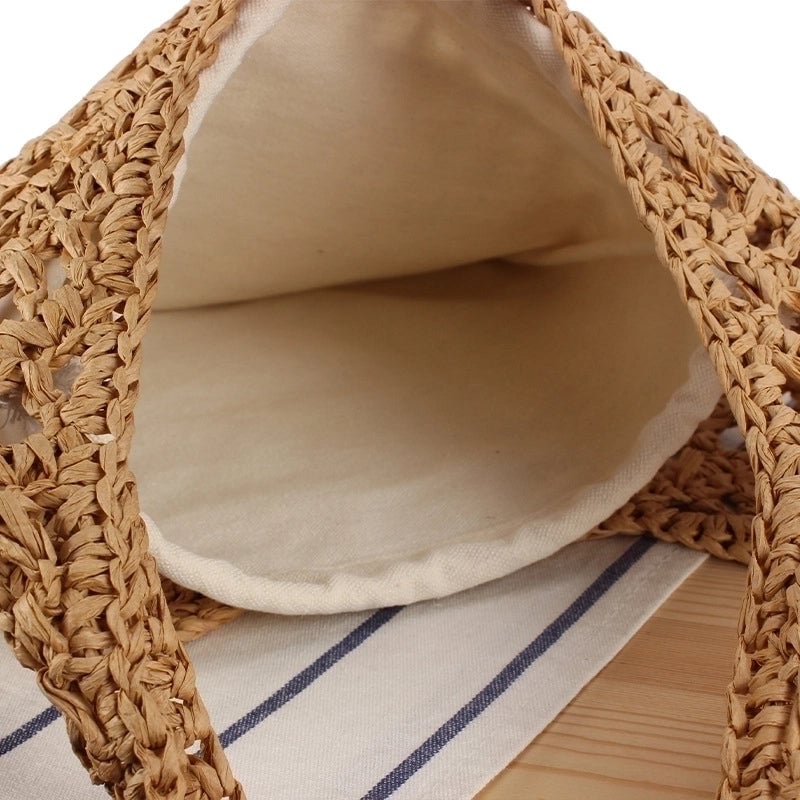 Women's Vintage Style Beach Solid Color Paper String Shopping Bags