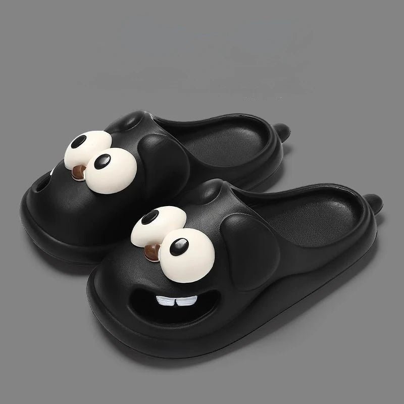 Meet the cutest and funniest slippers you'll ever wear—Tongue Kiss Big Eye Dog Slippers! 🐶💋