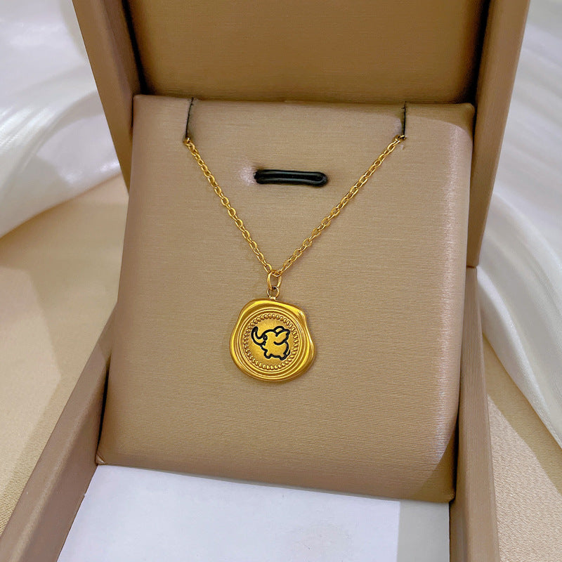 Fashion Geometric Titanium Steel Electroplating Necklaces