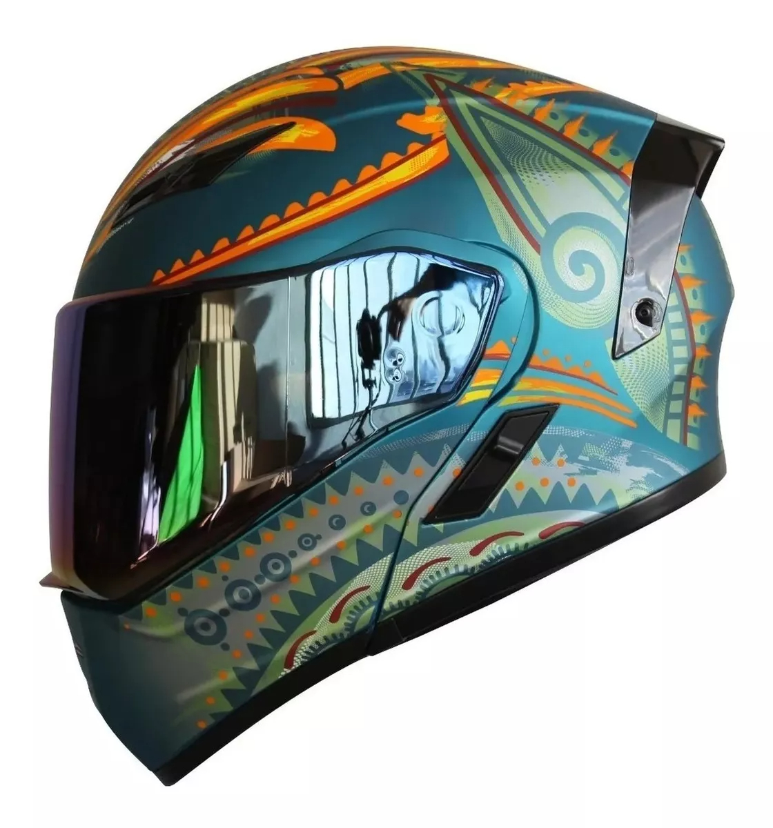 Casco Kov Abatible Con Luz Led Stelar Gafas Dot + Regalo