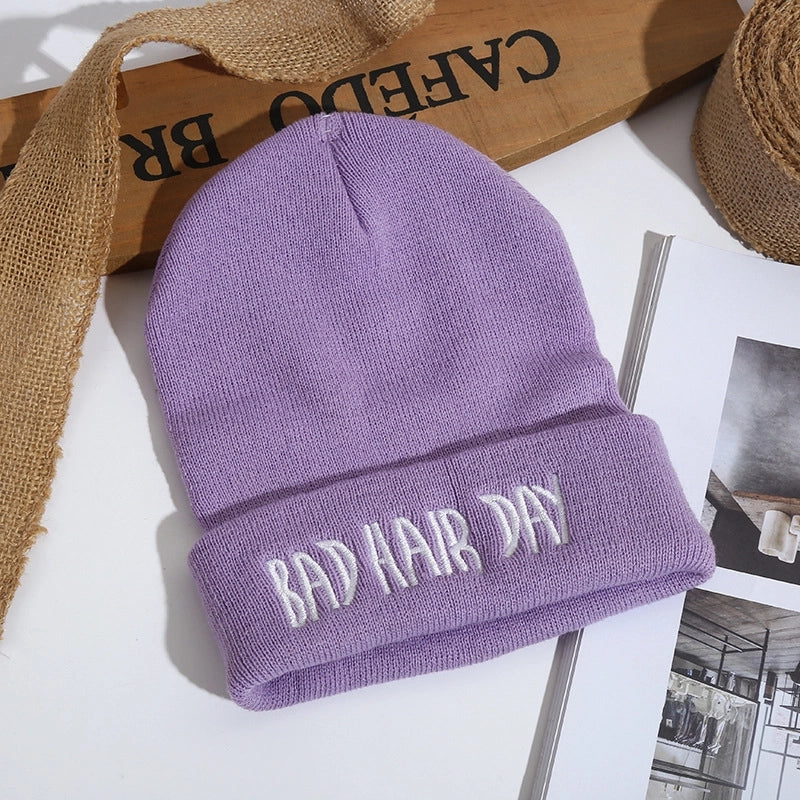 Autumn And Winter Melon Skin Knitted Pullover Cap Wool Hat Tide Brand Warm Ski Hat Sample Custom Custom