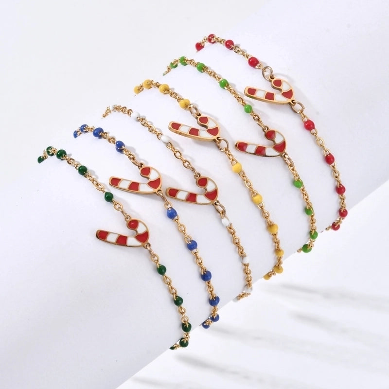 Cartoon Style Cute Candy Stainless Steel Bracelets In Bulk Christmas