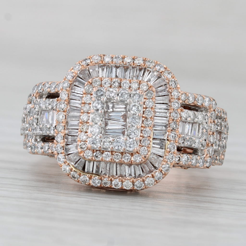 2.43ctw Diamond Halo Ring 10k Rose Gold Size 10