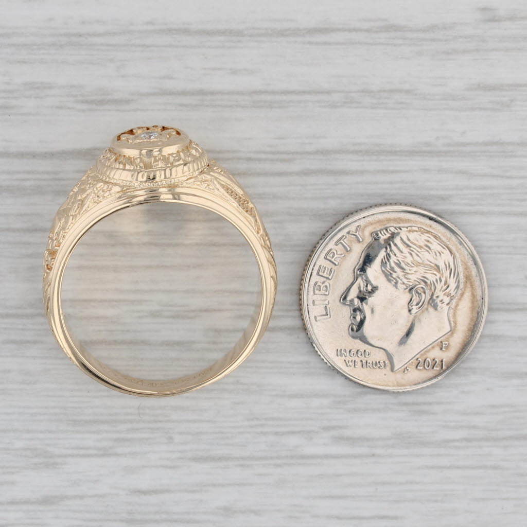 Texas A & M Class Ring 14k Yellow Gold Diamond Size 8.75