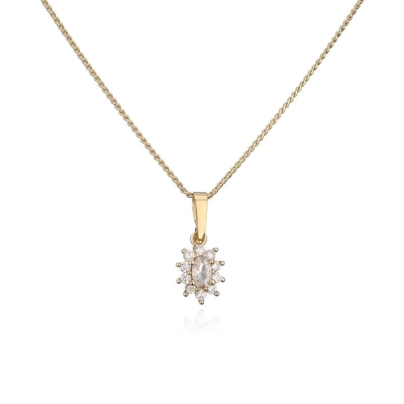 Sweet Geometric Copper Plating Zircon Women's Earrings Necklace 1 Pair