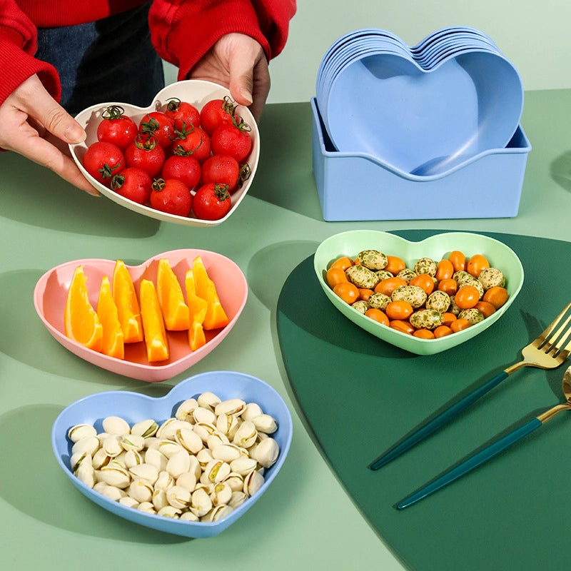 Source Creative Thickened Plastic Peach Heart-shaped Bone-spitting Plate Dist Plate Fruit Plate Nut Snack Plate