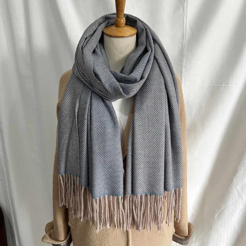 Unisex Sweet Minimalist Solid Color Imitation Cashmere Polyester Scarf