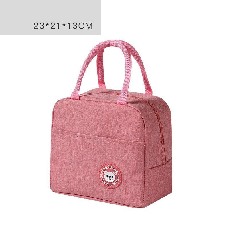 Kid's Adults Polyester Solid Color Classic Style Weave Square Zipper Lunch Bag Handbag