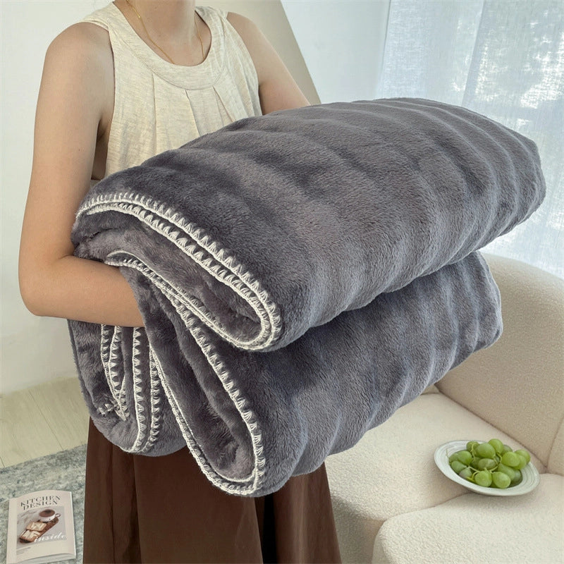 Casual Solid Color Polyester Blanket Couch & Sofa Decor