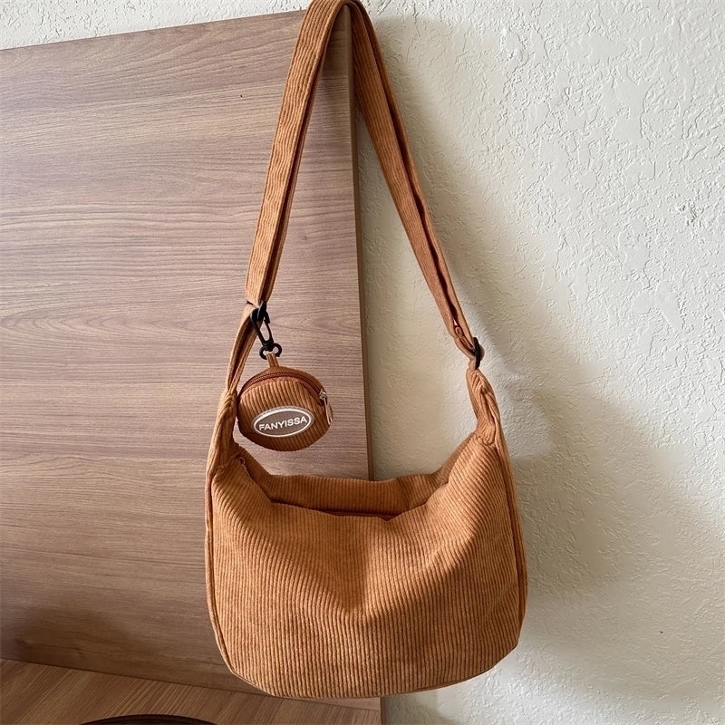 Women's All Seasons Canvas Solid Color Vintage Style Square Zipper Shoulder Bag