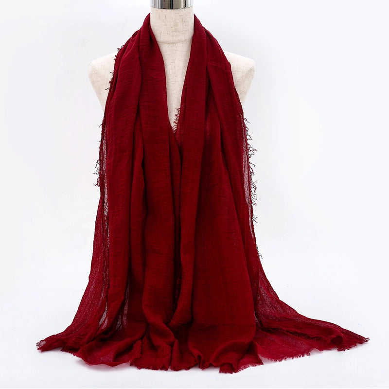 Women's Elegant Minimalist Solid Color Cotton Shawl